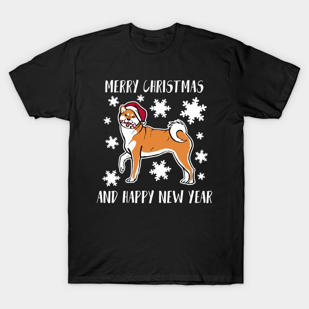 Merry christmas shibainu t-shirt T-Shirt by ZlaGo